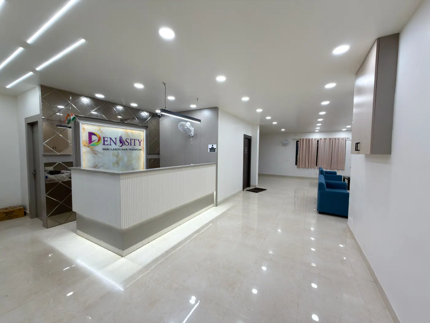 Spacious Density Clinic lobby and patient area
