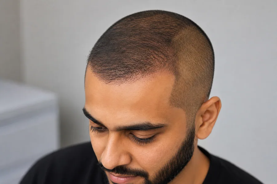 Hair transplant growth — Month 6: Visible Transformation
