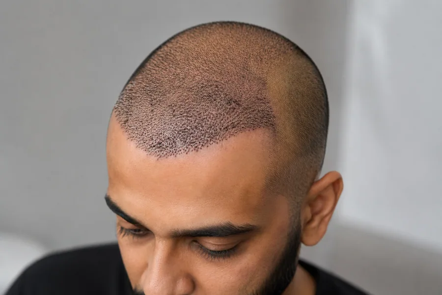 Hair transplant growth — Week 1–2: Initial Healing